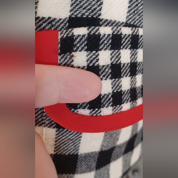 Amazing Whimsical Buffalo Plaid Blazer Jacket With Red Trim - Picture 13 of 16